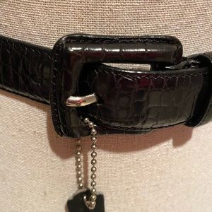 Coach calfskin black belt